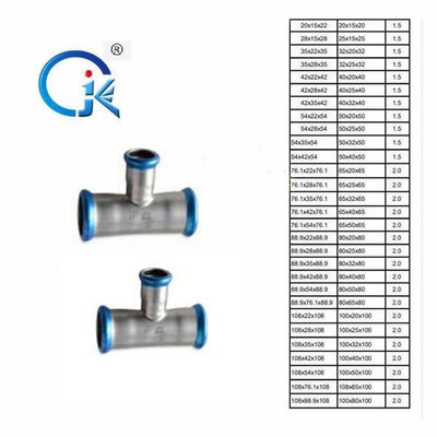 Reduzindo o T que lustra os encaixes de aço inoxidável DN15 - DN108 níquel a cor branca